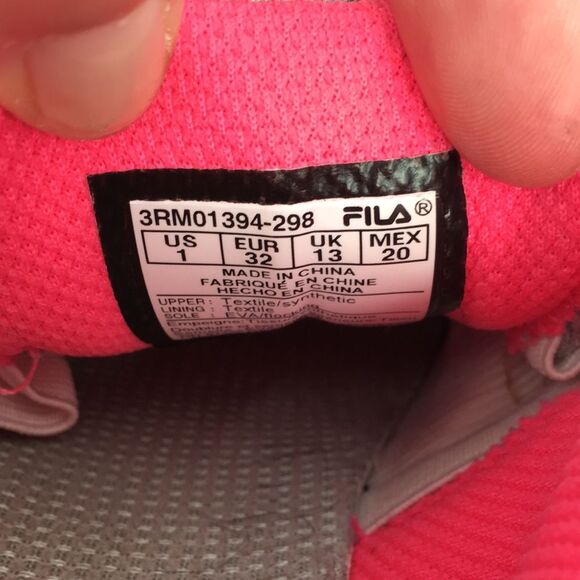 Fila Girl's Superstride 2 Gray Grey Pink Multi Rainbow Laces Big Kid Girls 1 - Picture 6 of 8